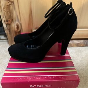 BCBGirls Black Suede Pumps..